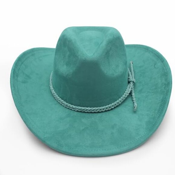 Suede Western Cowboy Hat Wide Brim Classic Fedora Unisex One Size Fits All main image 4